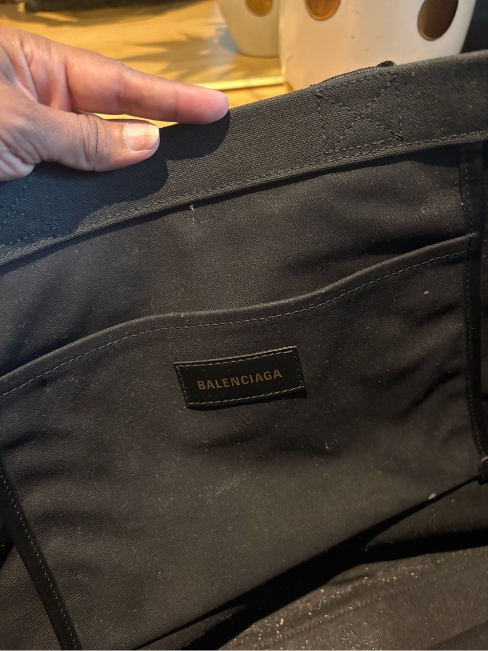 Balenciaga Black Canvas Messenger Bag with Logo Patch - Picture 4 of 6